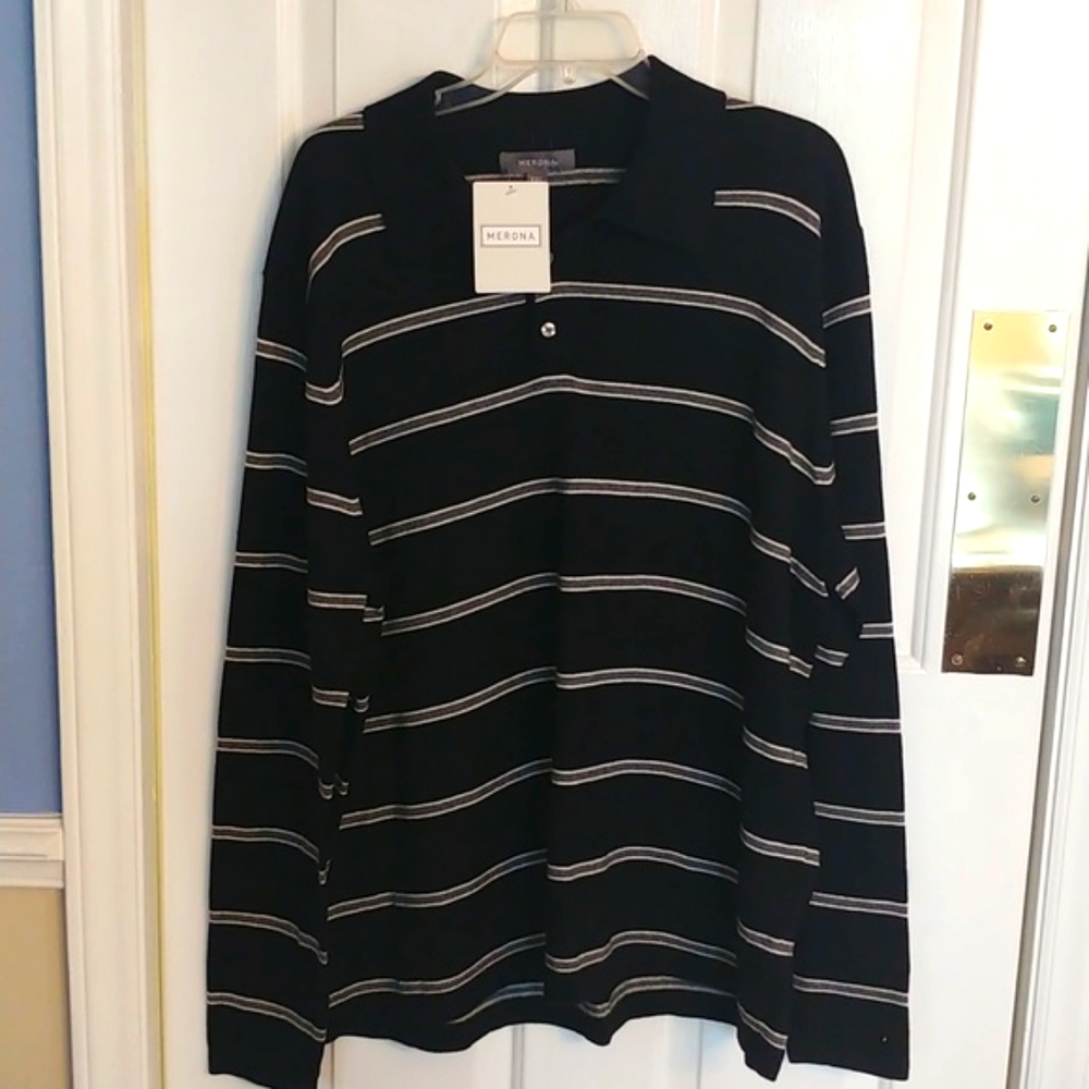 Men's NEW Merona XXL Wool Blend Sweater Shirt